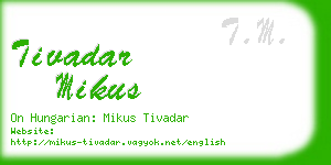 tivadar mikus business card